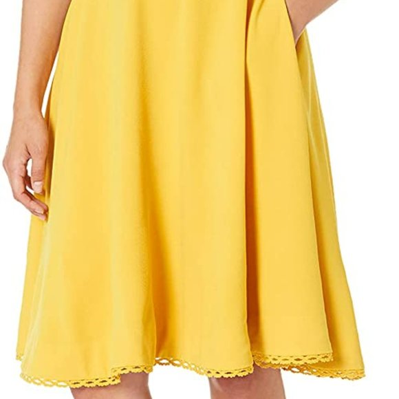 Dress The Population Dominique Fit & Flare Dress in Yellow (XXL) - Picture 4 of 11